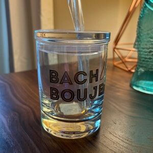 12 oz Glass Cup Bach & Boujee With Lid and Glass Straw